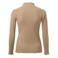 thumbnail image 5 of Aayomet Winter Tops For Women Crew Neck Lined Thermal Thermal Underwear Slim Tops Long Sleeve Thermal Shirts Thermal Underwear Top for Women Cotton,Khaki L, 5 of 5