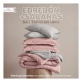 thumbnail image 2 of Set Edredón Queen Size + Funda De Almohada + Sábanas 7 Pzas Real Textil Rosa - Gris, 2 of 8