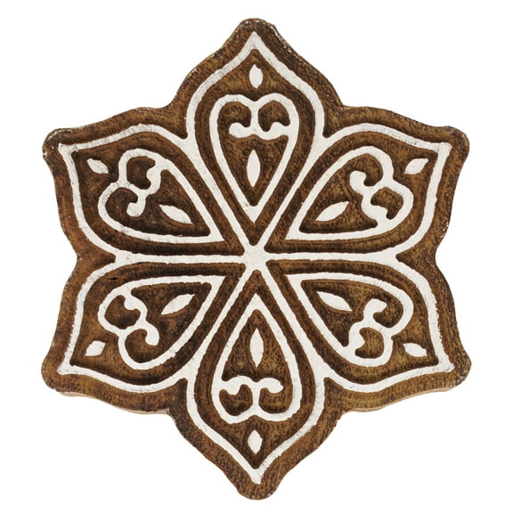IBA Indianbeautifulart Textile Printing Block Mandala Hand Carved Wooden Stamp Wood Block Printing Textile Stamps For Fabric/ Pottery Blocks,3 Inch