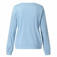thumbnail image 4 of Gibobby Camisa Elegante Para Mujer Top informal de manga larga a con cuello redondo y estampado pequeño para mujer（Aqua， L), 4 of 5