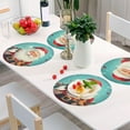 thumbnail image 5 of Dreamtimes Christmas Santa Claus Placemats Set of 6 Non-Slip Heat Resistant Dining Table Place Mats Washable Kitchen PVC Weave Table Mats, 5 of 6