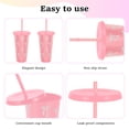 thumbnail image 5 of Ikoopy 12 Pcs Pink Bow Plastic Cups with Lids and Straws 24 oz Reusable Bow Tumbler Cute Drinking Coffee Cup for Birthday Wedding Party Supplies, 5 of 11