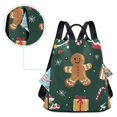 thumbnail image 5 of FORMRS Women's Travel Backpack Purse Anti-theft Hidden Pockets Casual Shoulder Bag, Green Christmas Gingerbread, 5 of 7