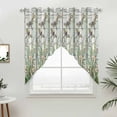 thumbnail image 5 of Dark Green Grass Kitchen Window Curtains, Swag Curtains Valance for Bedroom Living Room Bathroom, Flower Dragonfly Retro Pastoral Rustic Rod Pocket Window Curtain Block Drapes 2 Panels 36"x63", 5 of 9