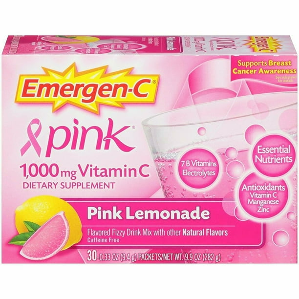 EmergenC 1000 mg Vitamin C, Pink Lemonade 30 ea Pack of 3
