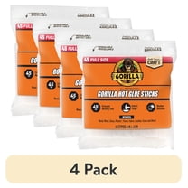 (4 pack) Gorilla Clear 4" Dual Temp Full-Size Hot Glue Sticks, 45 Count