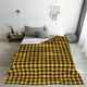 thumbnail image 5 of Balery Retro Yellow and Black Houndstooth Manta de Felpa Suave y Acogedora – Cobija de Franela Aterciopelada para Cama, Lavable y Cálida para Sofá, Mascotas, Transpirable-40"x30", 5 of 7