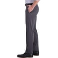 thumbnail image 2 of Haggar Men's Iron Free Premium Khaki Straight Fit Flat Front Flex Waist Casual Pant 38W x 30L Dark Grey, 2 of 6