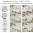 thumbnail image 6 of 107.8'' Modular Sectional Sofa, Chenille 3-Seater Couches with 2 Ottomans, Modern U Shaped Couch, Cloud Living Room Sofa Set, Chaise Lounge, Pillow Arms, for Offices, Beige, 6 of 11