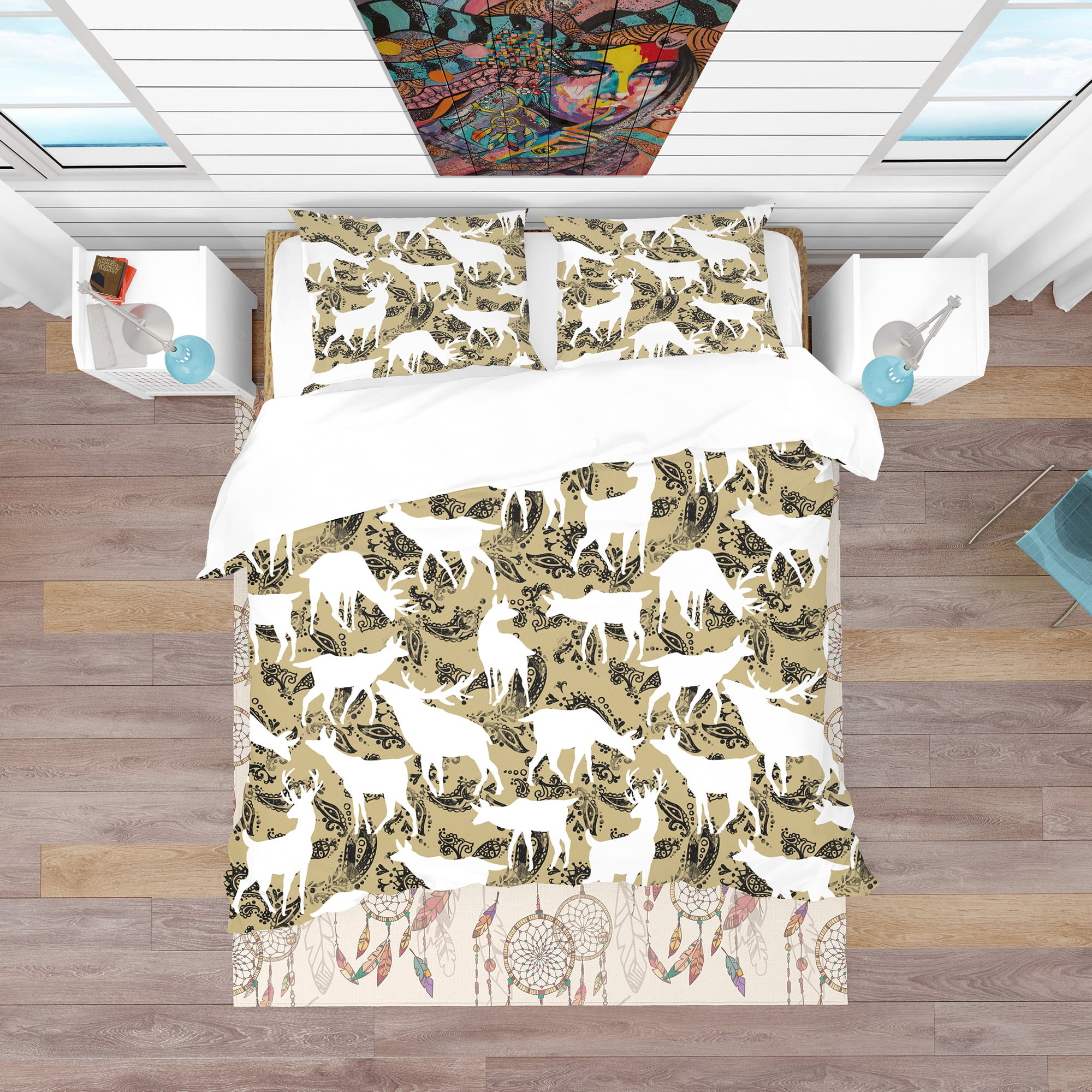 Designart 'Wild Animals Pattern' Bohemian & Eclectic Duvet Cover Set
