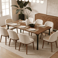 thumbnail image 2 of Ktaxon 70.8" Dining Table for 6~8, Farmhouse Kitchen Table Large Rectangle Dinner Table for Home, Dining Room, Kitchen, Brown, 2 of 10