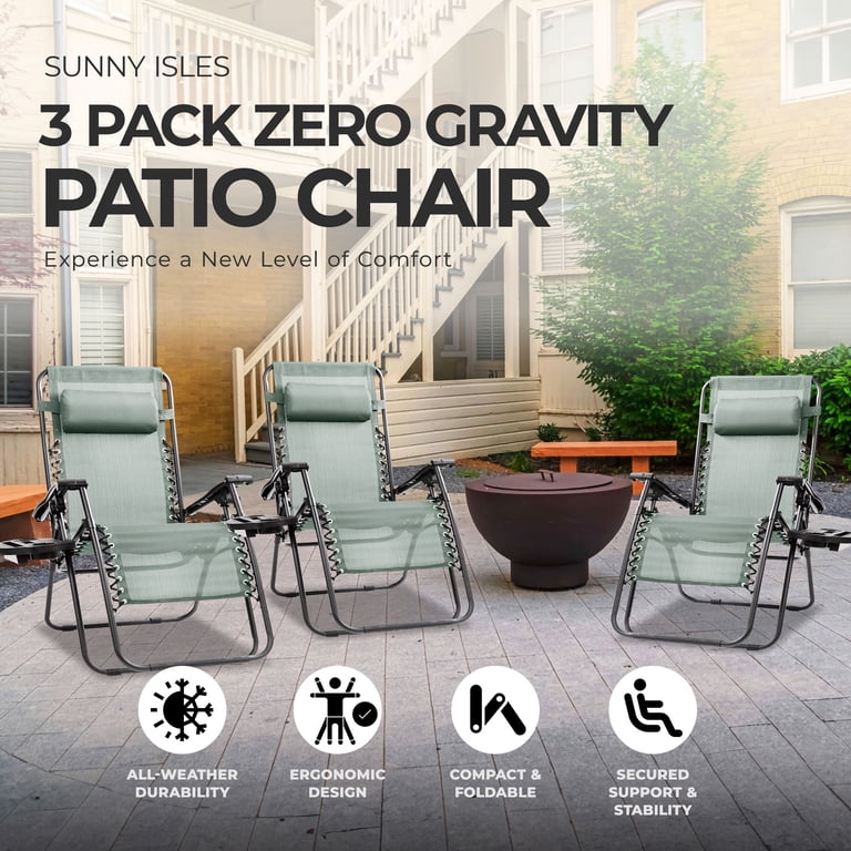 Four Seasons Courtyard Sunny Isles XL Zero Gravity Chair, Green (3