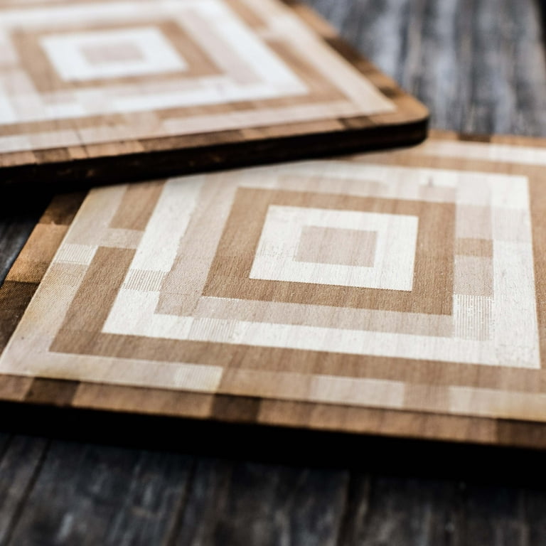 Pixel Wood Coaster Set of two 4x4in Raw Wood Pixel Wood Coaster Set of two 4x4in Raw Wood