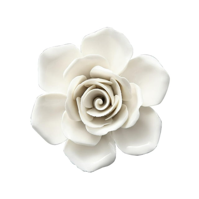 Fondo de pared de flores de cerámica 3D, escultura artística, decoración de arte de cerámica para oficina S Rosa 10cm