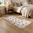thumbnail image 2 of ODIKA 5'x7' Ultra-Soft Area Rug, Red Cream Vintage Hallways Faded Design Intricate Floral Motif with Antique Detailing Washable, Bare feet friendly, Silk-Touch for Bedroom Home office, 2 of 7