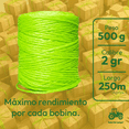 thumbnail image 4 of Bobina Rafia Fibrilada TODO PAL CAMPO Verde Neón Calibre 2 | 500 gr, 4 of 4