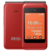 Open Box Consumer Cellular Iris Easy Flip, Red