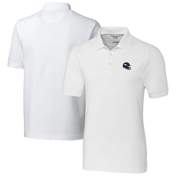 Men's Cutter & Buck White Minnesota Vikings Big & Tall Advantage Eco Pique DryTec Tri-Blend Polo
