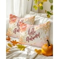 thumbnail image 3 of Fall Throw Pillow Covers&nbsp;12x20 Inch Set of 2 Hello Autumn Decorative Pillow Covers Watercolor Ombre Leaves Plant Bush Cushion Cover Pillowcase for Sofa Couch Bed Home Decor, 3 of 9
