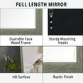 thumbnail image 3 of Rustic Mirror, 65"LX32"W Full length Mirror, Faux Wood Mirror, Farmhouse Mirror, Large Mirror, Floor Mirror for Home, Standing Mirror for Bedroom, Mirrors Wall Mirror by Naomi Home - Green Gray, 3 of 13