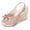 Pink, variant on Rokment Bridal Glitter Rhinestones Bow Platform Wedge Dressy Sandals for Women Elegant Casual Leather Peep Toe Bowknot Espadrilles Chunky High Heel Wedding Slingback Dress Summer Shoes Black Size 6