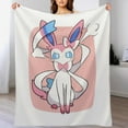thumbnail image 3 of Pokemon Eevee Sylveon Throw Blanket Cute Flannel for Boys Girls Men Women, 3 of 7