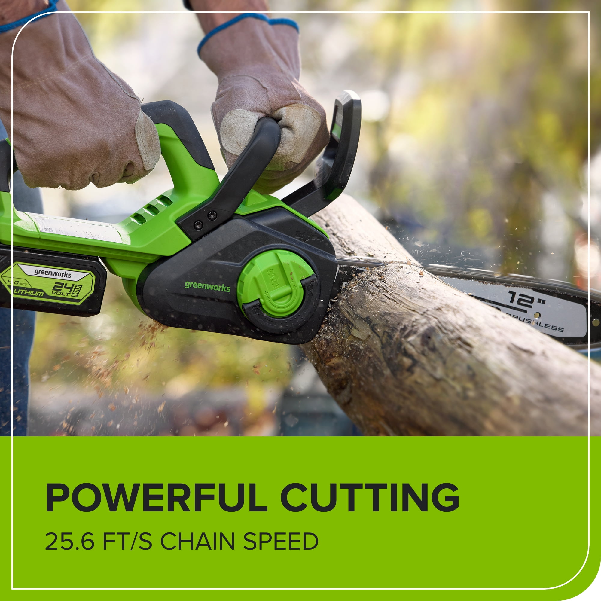 Greenworks 24V 12-inch Brushless Chainsaw, Tool Only, CS24L00
