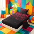 thumbnail image 2 of meiyoeat Red Pixel Plaid Twin Sheets For Boys,Abstract Geometric Print Bedding,3pcs,1 Fitted Sheet and 1 Pillowcase, 2 of 6