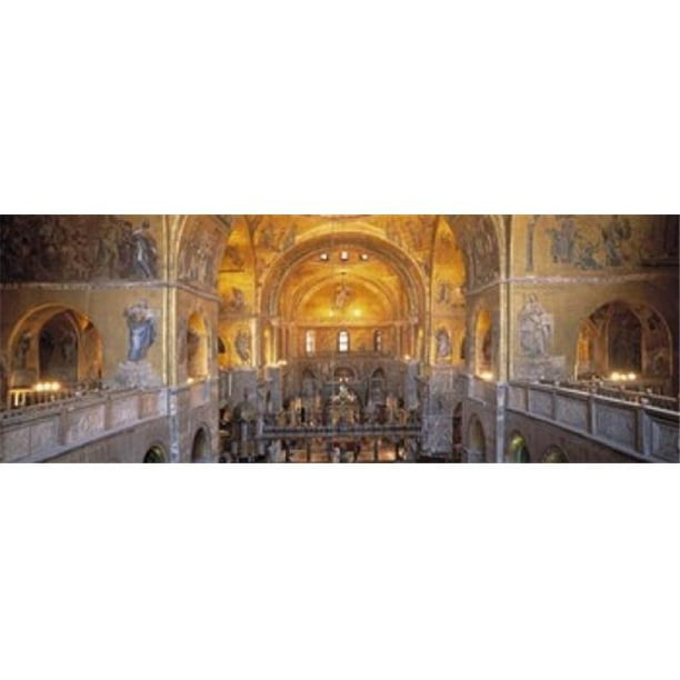 Panoramic Images PPI89593L Affiche Panoramic Images Italie San Marcos Cathédrale Imprimée - 36 x 12