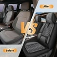 thumbnail image 3 of LAONNVIR Car Seat Covers Fit for Subaru Forester 2014-2024 2025 Leather Seat Protector with Lumbar Support Automotive Interior Compatible Airbag Grey,Front Set(2 Seat), 3 of 8