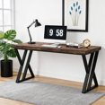 thumbnail image 3 of 55 Inch Heavy Duty Writing Computer Desk Modern Simple Home Office Desk With Z-Shaped Metal Leg Study Workstation (Rustic Brown), 3 of 8