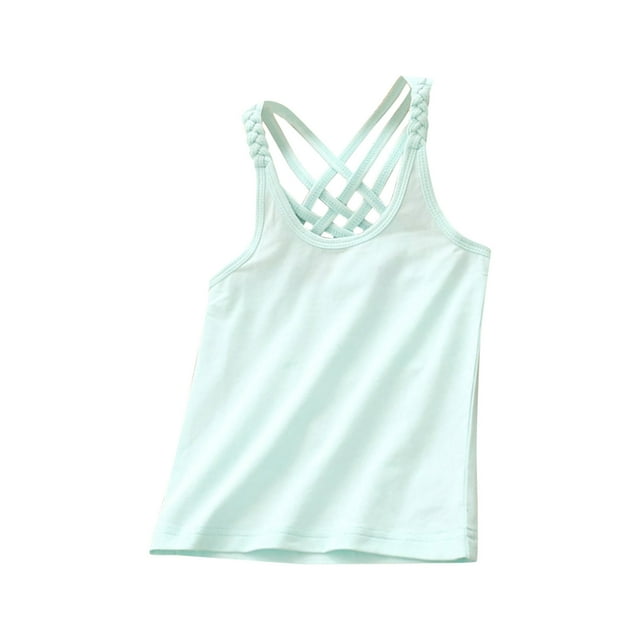 TZEWGL Racerback Crop Tank For Girl Soild Sleeveless Sports Dance Ballet Gymnastics Dancewear Clothes For Baby size 3-4T