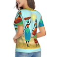 thumbnail image 3 of Vsdgher African Women Women Shirts V Neck Short Sleeve Tops T-Shirt Basic Tees, S to 3XLSmall, 3 of 5