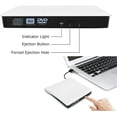 thumbnail image 3 of Portable Ultra-Thin External CD Drives DVD Player USB3.0/USB-C 2 in 1 External DVD Recorder CD-ROM Player for Windows, 3 of 5