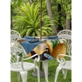 thumbnail image 3 of Outdoor Tablecloths with Umbrella Hole & Zipper, Spring Round Tablecloth 54 Inch, Brown Vintage Birds Cages Eggs Flowers Herbs Waterproof Table Cloth, Patio/Pool/Picnic Table Covers, 3 of 8