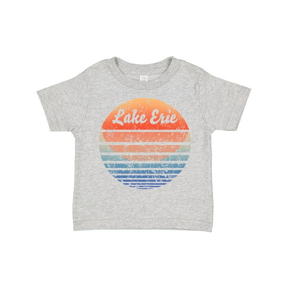 Inktastic Lake Erie Distressed Retro Sunset Boys or Girls Toddler T-Shirt