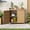 Natural, variant on Asofer Wood Outdoor Patio Potting Bench with Adjustable Shelves,Metal Tabletop for Backyard, Gardening, Nature