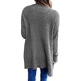 thumbnail image 2 of Chandails pour Femmes Cardigan Ouvert à Manches Longues en Tricot Doux avec Poches, 2 of 5