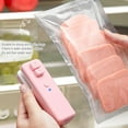 thumbnail image 6 of Mini Bag Sealer 2 in 1 Sealing Machine & Unsealing Machine Portable Electric Handheld Heat Sealer USB able Food Protector Sealer for Food Storage Plastic/Snack/Pet Food Bag,Pink, 6 of 7
