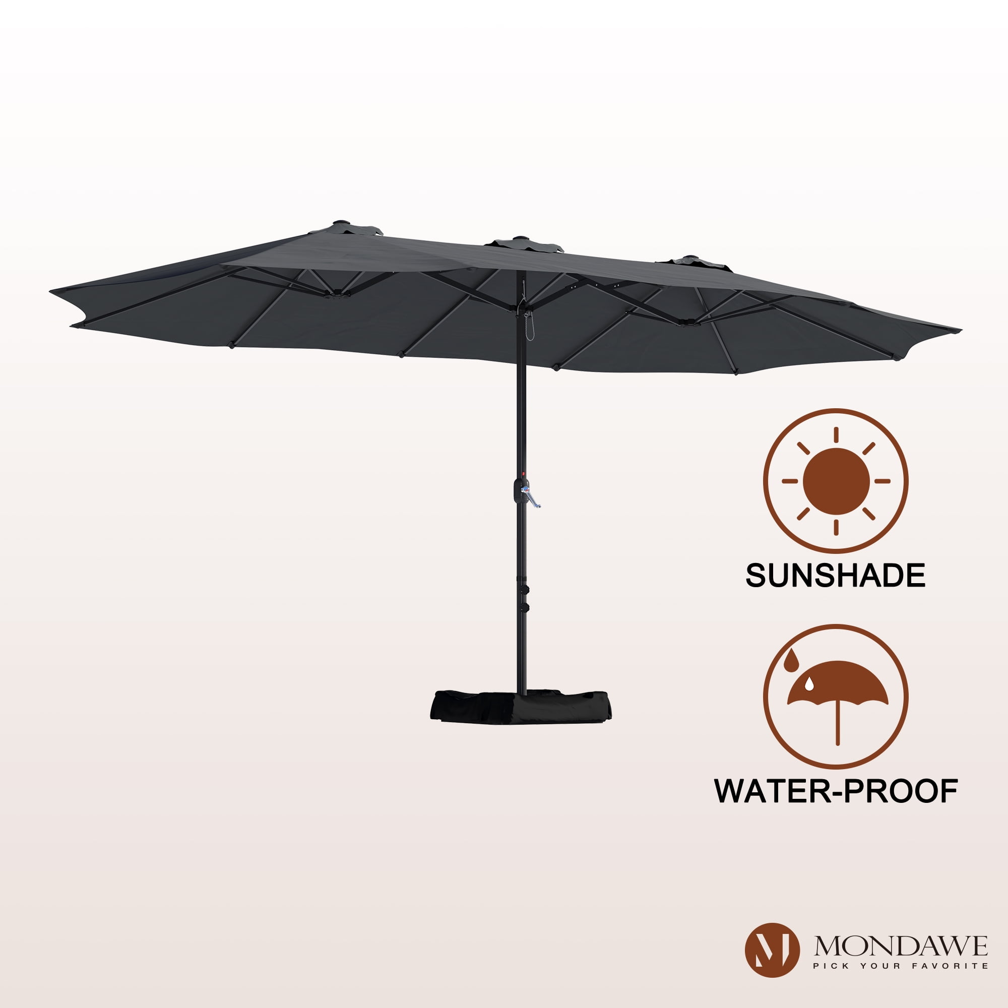 10 ft aluminum pole cantilever solar patio umbrella Outsunny 10ft. Solar LED Cantilever Umbrella, Offset Hanging Umbrella with  360 Rotation, Cross Base, 8 Ribs, Tilt and Crank for Yard, Khaki
