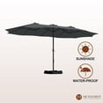 thumbnail image 5 of 15ft Large Patio Umbrellas with Base Included, Outdoor Double-Sided Rectangle Market Umbrella with Crank Handle, for Pool Lawn Garden, 5 of 9