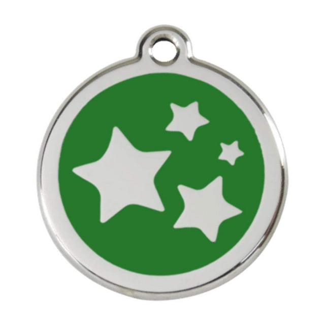 Red Dingo Étiquette Émaillée Gravée Personnalisée - Étoile (Vert, Petit)