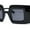 Black, variant on Womens Retro Thick Plastic Mod Rectangle Fashion Sunglasses All Black