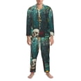 thumbnail image 3 of Fotbe Baroque Floral Still Life Pijama de Hombre con Estampado de Manga Larga, Conjunto de 2 Piezas, Ropa de Dormir Suave y Cómoda con Bolsillos-XX-Large, 3 of 7