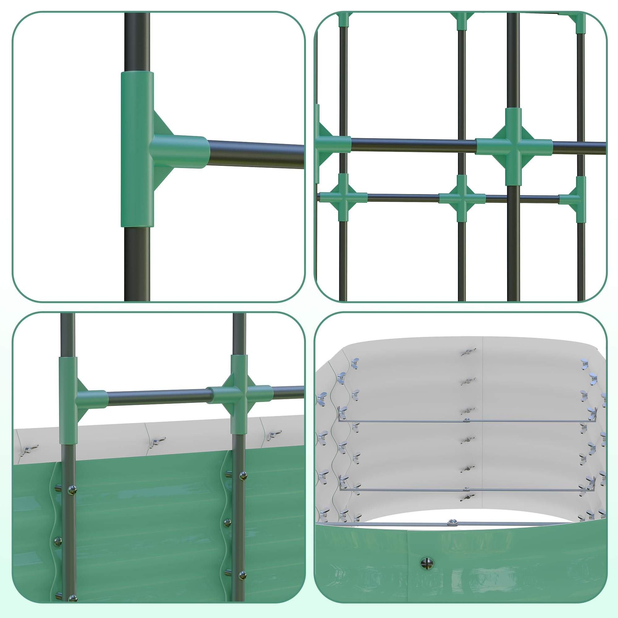 Riedhoff Raised Garden Bed with 95" H Tall Arch Trellis for Climbing Vegetables Flowers,Green