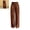 Brown, variant on Women's Tall Wide Leg Pants Smocked High Waist Palazzo Pants with Pockets Soft ribbed fabric, wide leg drape, smocked high waist and side pockets for tall-friendly lounging