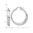 thumbnail image 3 of Grandes Boucles d'Oreilles Créoles Rayées en Argent Sterling, 3 of 5