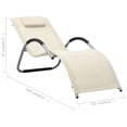 thumbnail image 4 of vidaXL Chaise Longue en Textilène Crème et Gris, 4 of 5