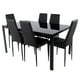thumbnail image 1 of Juego de Comedor Moderno Mesa Con 6 Sillas Estructura Metalica Vidrio Templado Kingshouse negro, 1 of 7