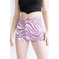 thumbnail image 3 of Ragstock Purple Swirl High Waisted Denim Shorts, 3 of 4